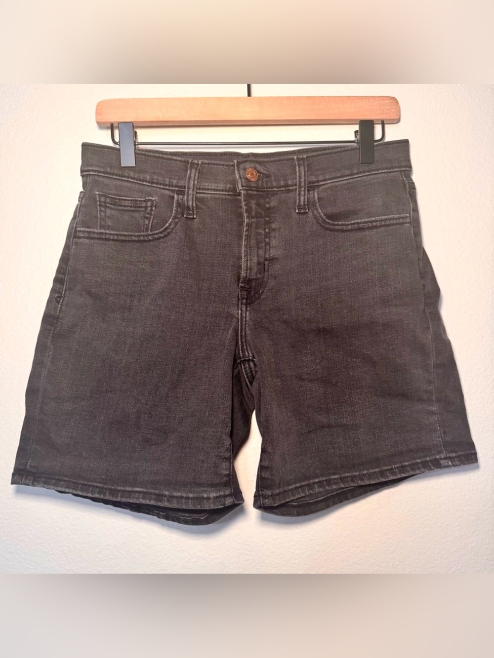 GAP Generation Good Black Denim Shorts Mid Rise Stretch Size 27